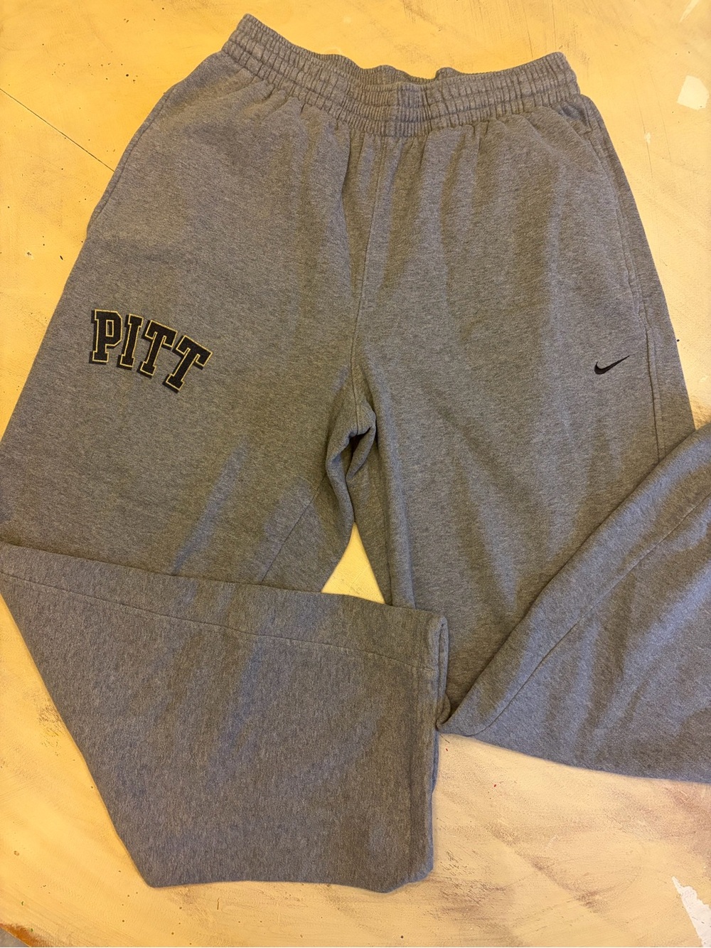Nike Team Pitt Panthers Sweatpants Mens Size M, Gray NCAA, Drawstring Bottoms